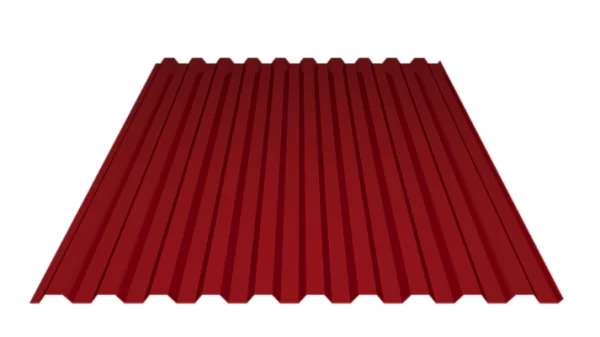 Профнастил C-21 Полиэстр 0.7 мм ГОСТ RAL 3020 Красный насыщенный-1 Профнастил C-21 Полиэстр 0.7 мм ГОСТ RAL 3020 Красный насыщенный-1