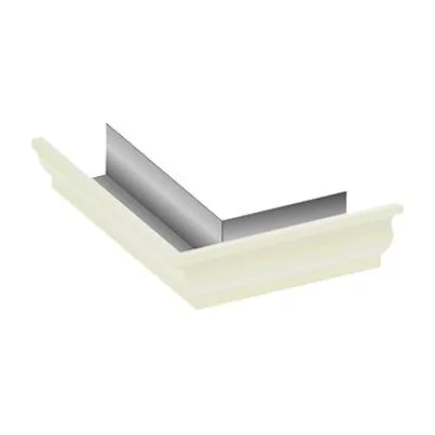 Угол желоба наружный 120х86 Белый Бюджет Угол желоба наружный 120х86 Белый Бюджет