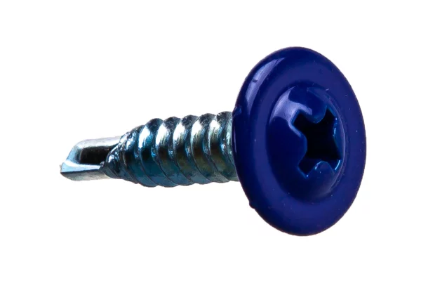 Саморез 4,2х19 HARDWEX оцинкованный с пресс-шайбой СВЕРЛО RAL 5002 Ультрамарин для крепления стальных листов к металлическим конструкциям Саморез 4,2х19 HARDWEX оцинкованный с пресс-шайбой СВЕРЛО RAL 5002 Ультрамарин для крепления стальных листов к металлическим конструкциям