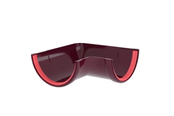 Угол желоба 90гр. универсальный ПВХ Grand Line Стандарт Бордо Угол желоба 90гр. универсальный ПВХ Grand Line Стандарт Бордо