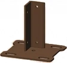 Фланец квадратный 148х148мм 4 отв. с уголком ПП RAL8017 Коричневый с креплением