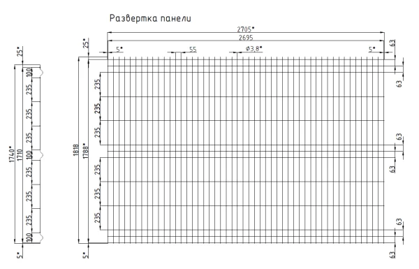 3д забор панель V3 2700*1740 3,8мм RAL7004 Серый-2 3д забор панель V3 2700*1740 3,8мм RAL7004 Серый-2