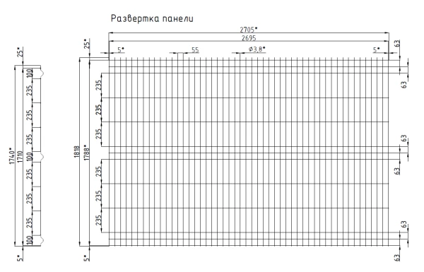 3d сетки для забора V3 2700*1740 3,8 мм Zn+ПП RAL1018 Желтый цинк-2