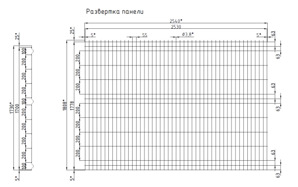 3d забор панель V3 2530*1730 3,8мм Zn+ПП RAL5002 Ультрамарин-2