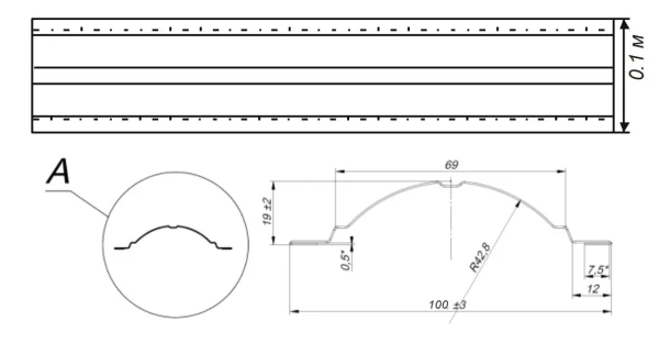 Штакетник ШТ-100 Полукруглый Полиэстр ОН RAL 9002 Белая ночь-2 Штакетник ШТ-100 Полукруглый Полиэстр ОН RAL 9002 Белая ночь-2