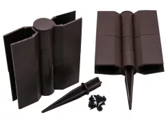 Угловой поворотный элемент для доски клумб, цветочниц и грядок размером 150*25мм. Коричневый.