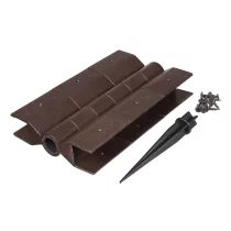 Угловой поворотный элемент для доски клумб, цветочниц и грядок размером 220*30мм. Коричневый.