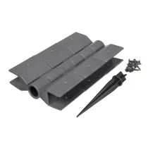 Угловой поворотный элемент для доски клумб, цветочниц и грядок размером 220*30мм. Серый.