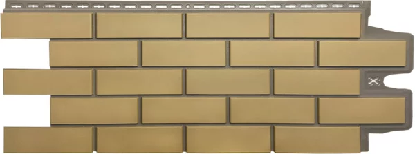 Фасадные панели Клинкерный кирпич Design Plus солома с темно-бежевым швом Grand Line Фасадные панели Клинкерный кирпич Design Plus солома с темно-бежевым швом Grand Line