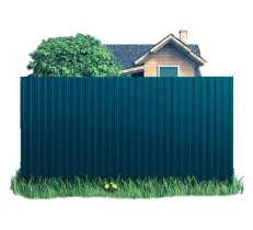 Готовый забор из профлиста С8 Полиэстер 0.45 мм RAL 5021 Синяя вода