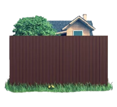 Готовый забор из профлиста С8 Полиэстер 0.4 мм СТ эконом RAL 8017 Коричневый шоколад