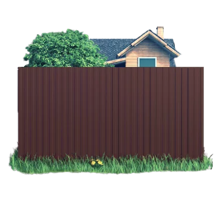 Готовый забор из профлиста С8 Полиэстер 0.4 мм СТ эконом RAL 8017 Коричневый шоколад Готовый забор из профлиста С8 Полиэстер 0.4 мм СТ эконом RAL 8017 Коричневый шоколад