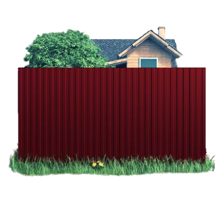 Готовый забор из профлиста С8 Полиэстер 0.4 мм СТ эконом RAL 3005 Красное вино Готовый забор из профлиста С8 Полиэстер 0.4 мм СТ эконом RAL 3005 Красное вино