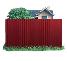Готовый забор из профлиста С8 Полиэстер 0.45 мм RAL 3011 Коричнево-красный