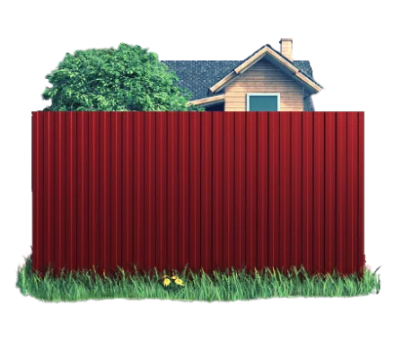 Готовый забор из профлиста С8 Полиэстер 0.45 мм RAL 3011 Коричнево-красный Готовый забор из профлиста С8 Полиэстер 0.45 мм RAL 3011 Коричнево-красный