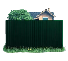 Готовый забор из профлиста С8 Полиэстер 0.4 мм СТ эконом RAL 6005 Зеленый мох