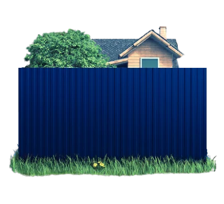 Готовый забор из профлиста С8 Норман 0.5 RAL 5002 Ультрамарин Готовый забор из профлиста С8 Норман 0.5 RAL 5002 Ультрамарин