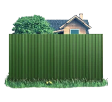 Готовый забор из профлиста МП20 Полиэстер 0.45 мм RAL 6002 Зеленый лист