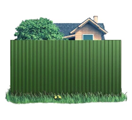 Готовый забор из профлиста МП10 Полиэстер 0.45 мм RAL 6002 Зеленый лист Готовый забор из профлиста МП10 Полиэстер 0.45 мм RAL 6002 Зеленый лист