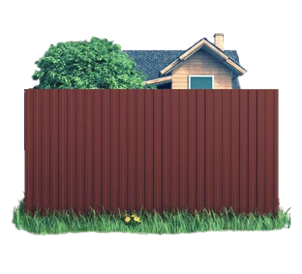 Готовый забор из профлиста С8 Полиэстер 0.45 мм RAL 3009 Красная окись Готовый забор из профлиста С8 Полиэстер 0.45 мм RAL 3009 Красная окись