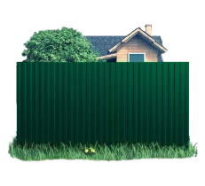 Готовый забор из профлиста МП10 Полиэстер 0.45 мм RAL 6029 Зеленая мята