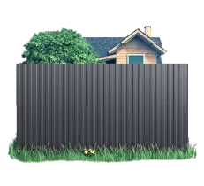 Готовый забор из профлиста МП10 Полиэстер 0.45 мм RAL 7024 Серый графит