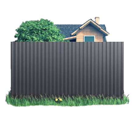 Готовый забор из профлиста МП10 Полиэстер 0.45 мм RAL 7024 Серый графит Готовый забор из профлиста МП10 Полиэстер 0.45 мм RAL 7024 Серый графит