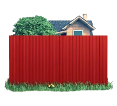 Готовый забор из профлиста С8 Полиэстер 0.45 мм RAL 3020 Красный насыщенный