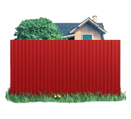 Готовый забор из профлиста МП20 Полиэстер 0.45 мм RAL 3020 Красный насыщенный Готовый забор из профлиста МП20 Полиэстер 0.45 мм RAL 3020 Красный насыщенный