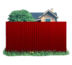 Готовый забор из профлиста С8 Полиэстер 0.45 мм RAL 3003 Красный рубин