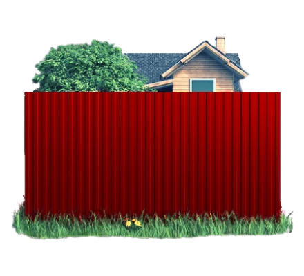 Готовый забор из профлиста С8 Полиэстер 0.45 мм RAL 3003 Красный рубин Готовый забор из профлиста С8 Полиэстер 0.45 мм RAL 3003 Красный рубин