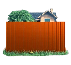 Готовый забор из профлиста МП10 Полиэстер 0.45 мм RAL 2004 Чистый оранжевый