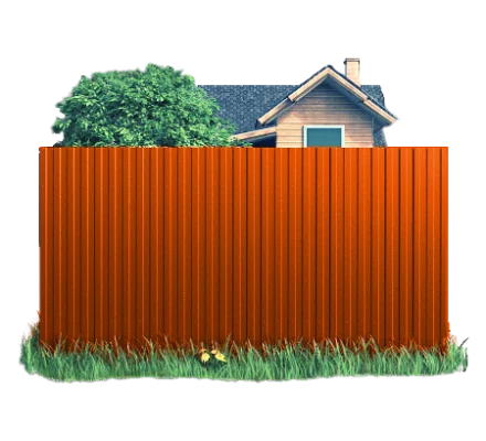 Готовый забор из профлиста С8 Полиэстер 0.45 мм RAL 2004 Чистый оранжевый Готовый забор из профлиста С8 Полиэстер 0.45 мм RAL 2004 Чистый оранжевый