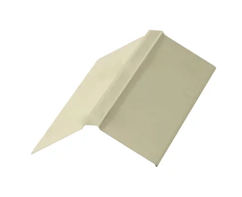 Планка конька плоского Светлая слоновая кость Норман 0.5 мм 190х190х2000 мм Планка конька плоского Светлая слоновая кость Норман 0.5 мм 190х190х2000 мм