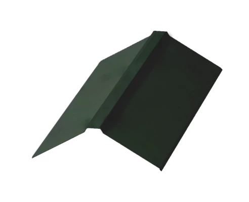 Планка конька плоского Темно-зеленая Пуретан 0.5 мм 190х190х2000 мм