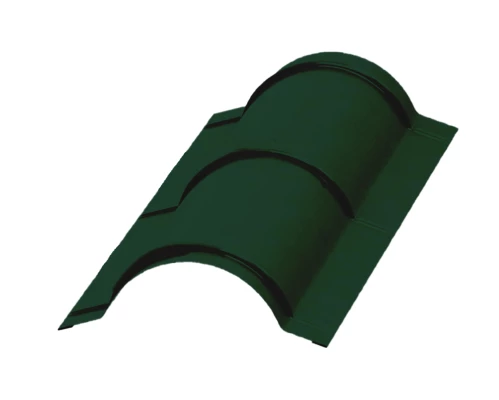 Планка конька круглого Зеленый мох NormanMP 0.5 мм R110х2000 мм Ral6005
