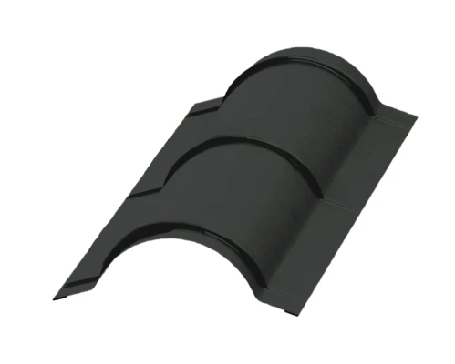 Планка конька круглого Серый графит Викинг 0.45 мм R110х2000 мм