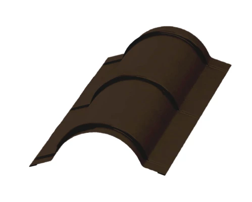 Планка конька круглого Коричневый шоколад PURMAN 0.5 мм R110х2000 мм