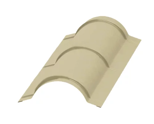 Планка конька круглого Светлая слоновая кость ПЭ 0.45 R110х2000 мм Планка конька круглого Светлая слоновая кость ПЭ 0.45 R110х2000 мм