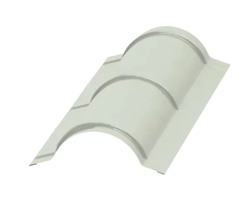 Планка конька круглого Белая ПЭ 0.45 R110х2000 мм Планка конька круглого Белая ПЭ 0.45 R110х2000 мм