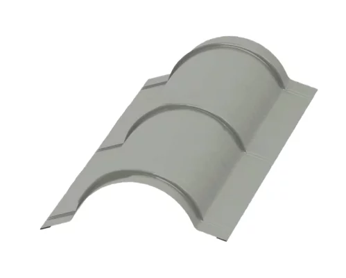 Планка конька круглого Серая NormanMP 0.5 мм R110х2000 мм Планка конька круглого Серая NormanMP 0.5 мм R110х2000 мм