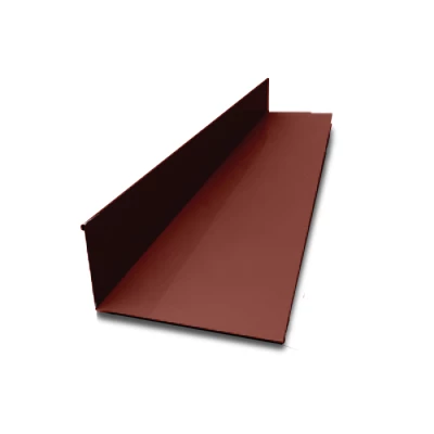 Планка примыкания верхняя Красно-коричневая NormanMP 0.5 мм 250х147х2000 мм