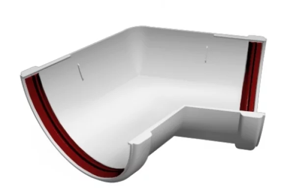 Угол желоба 135гр. универсальный ПВХ Grand Line Стандарт Белый Угол желоба 135гр. универсальный ПВХ Grand Line Стандарт Белый