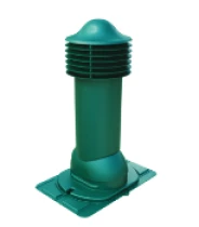 Труба вентиляционная утепленная с универсальным проходным элементом Viotto d-110 мм h-550 мм Зеленый мох (6005)