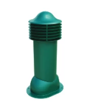 Труба вентиляционная неутепленная для мягкой и фальцевой кровли Viotto d-125 мм h-650 мм Зеленый мох (6005)