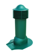 Труба вентиляционная неутепленная для мягкой кровли Viotto d-150 мм h-650 мм Зеленый мох (6005)