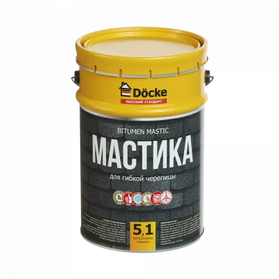 Мастика для гибкой черепицы 5 л Docke Мастика для гибкой черепицы 5 л Docke