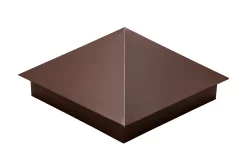 Колпак на столб забора Snegos «Эконом» 395*395мм RAL 8017 Коричневый шоколад