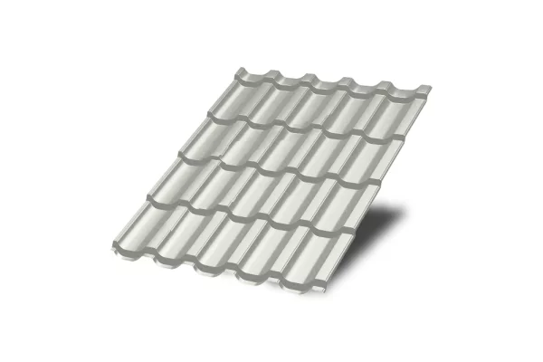 Металлочерепица Ламонтерра ГОСТ Полиэстр 0.45 мм RAL 9002 Белая ночь-1