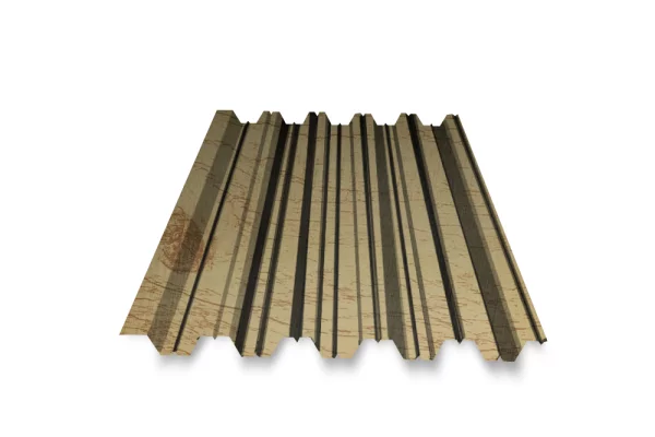 Профнастил для забора НС-35 Экостил глянцевый Сосна 0,5 мм-1 Профнастил для забора НС-35 Экостил глянцевый Сосна 0,5 мм-1